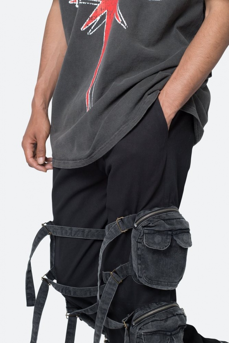 Mnml Twill Strapped Cargo Pants Cargos Black | ML75-T0YF