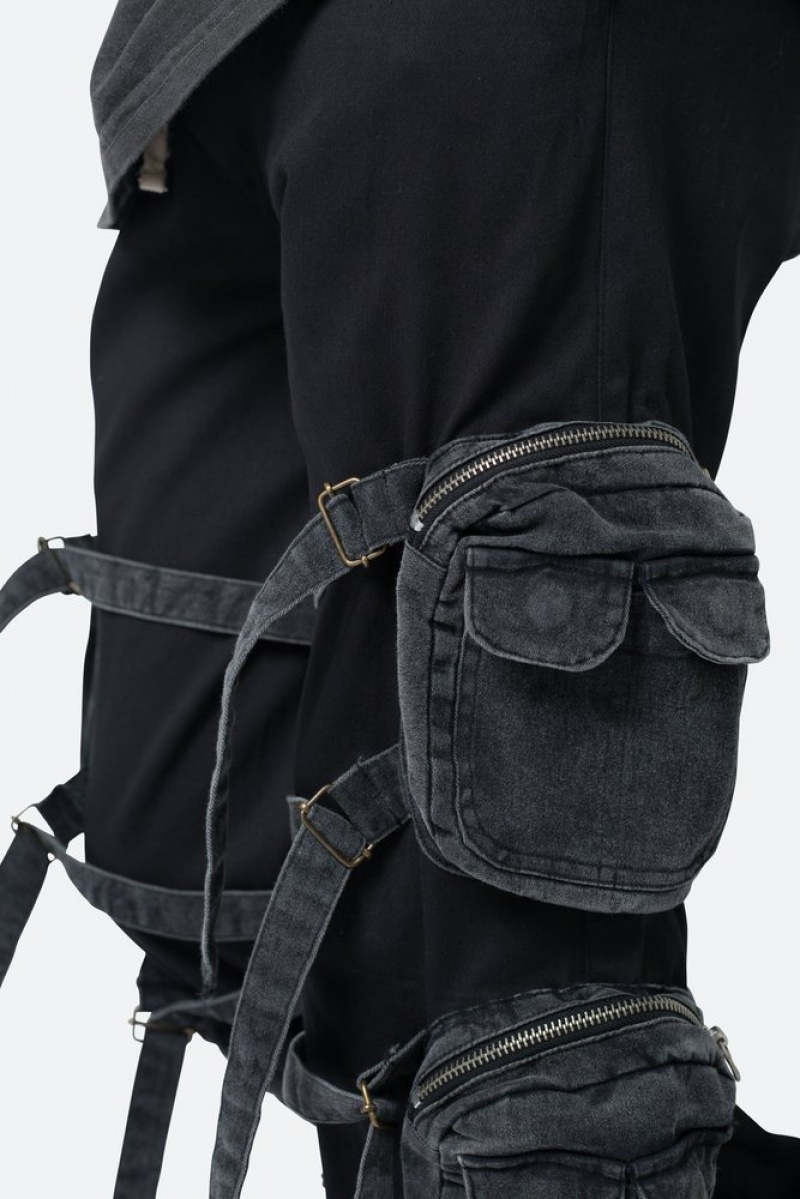 Mnml Twill Strapped Cargo Pants Cargos Black | ML75-T0YF