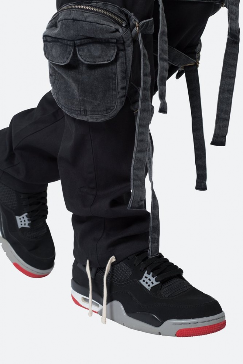 Mnml Twill Strapped Cargo Pants Cargos Black | ML75-T0YF