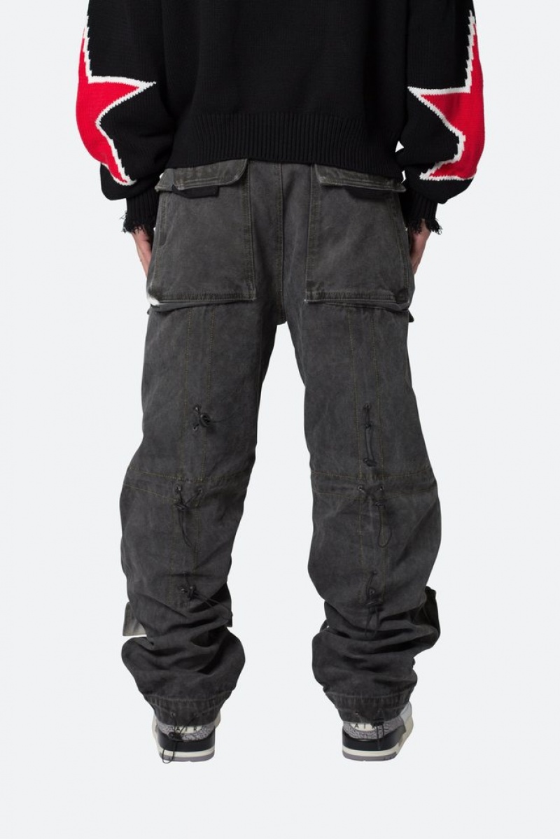 Mnml Ultra Baggy Spray Cargo Denim Baggy Denim Black | VN20-Q0FV