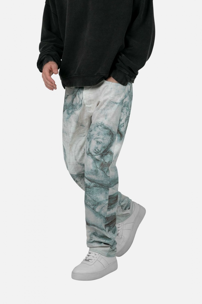 Mnml V351 Art Baggy Denim Baggy Denim Black/White | YW79-P7OL