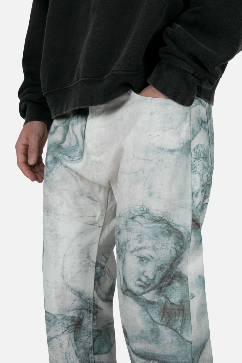 Mnml V351 Art Baggy Denim Baggy Denim Black/White | YW79-P7OL