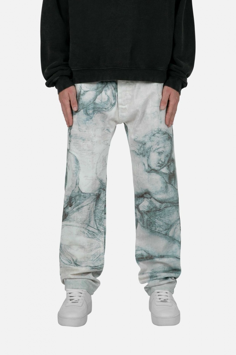 Mnml V351 Art Baggy Denim Baggy Denim Black/White | YW79-P7OL