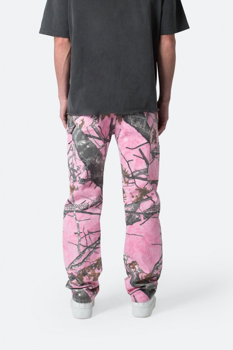 Mnml V603 Camo Carpenter Pants Baggy Denim Pink | VA71-J4NT