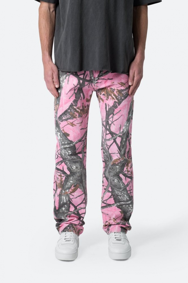 Mnml V603 Camo Carpenter Pants Baggy Denim Pink | VA71-J4NT