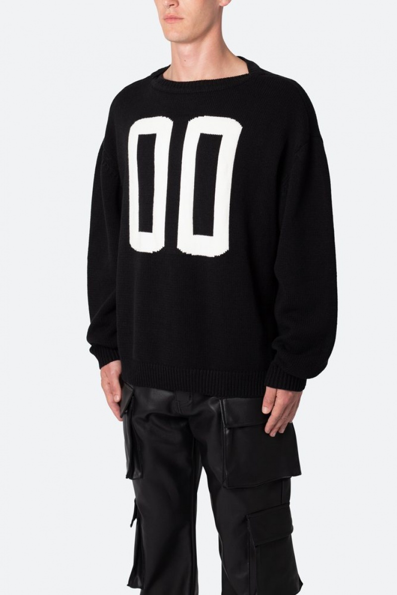 Mnml Varsity Knit Sweater Sweatshirts Black | WS60-D1OK