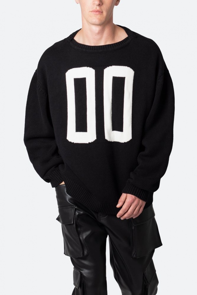 Mnml Varsity Knit Sweater Sweatshirts Black | WS60-D1OK