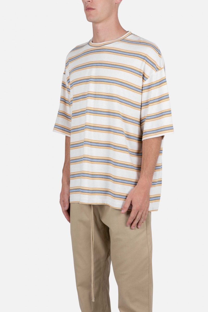 Mnml Wide Striped Tee Tanks Blue/Yellow | MA69-C4PT