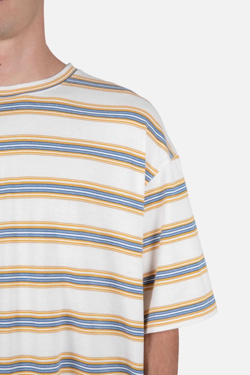 Mnml Wide Striped Tee Tanks Blue/Yellow | MA69-C4PT