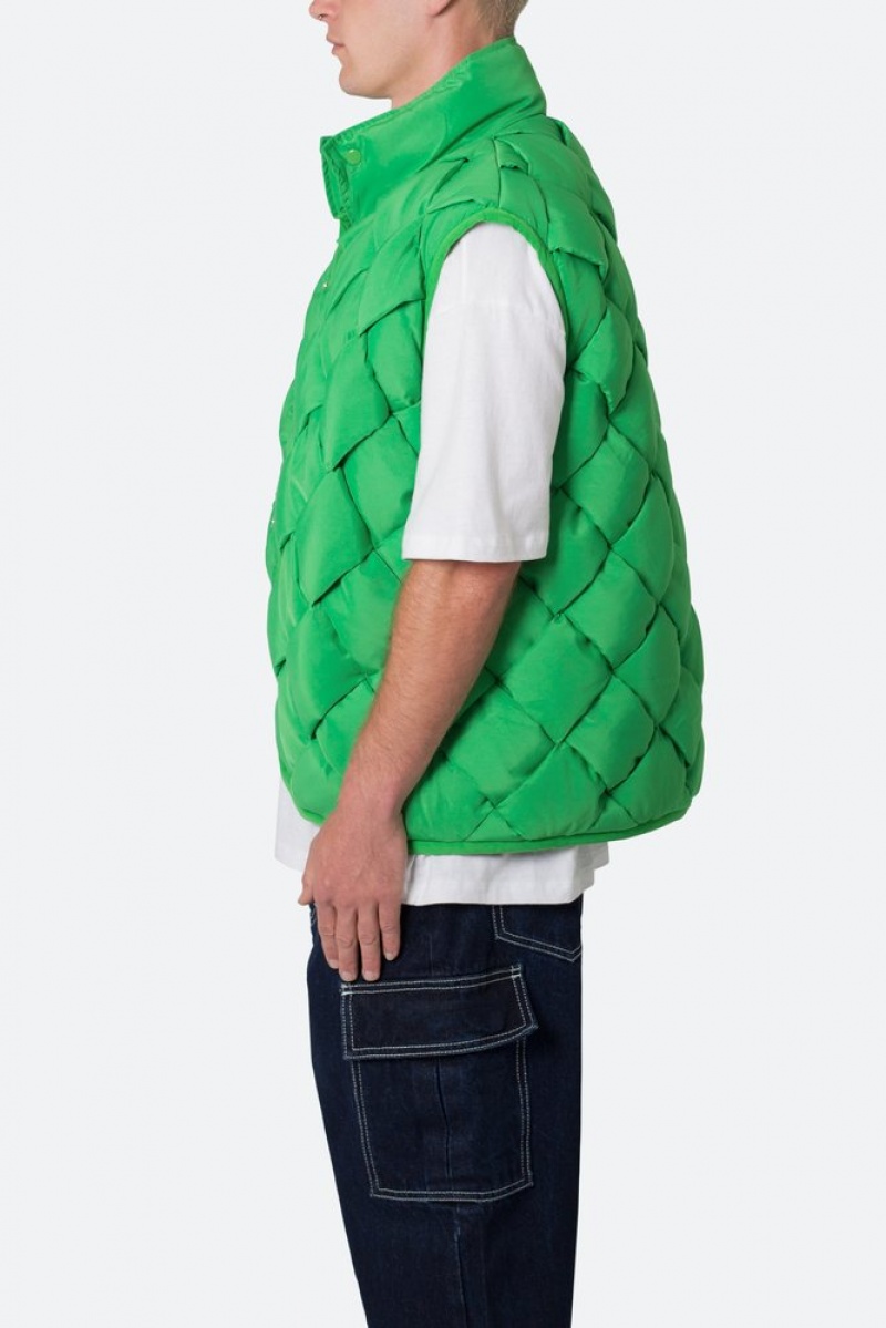 Mnml Woven Puffer Vest Jackets Green | GD24-D2YK