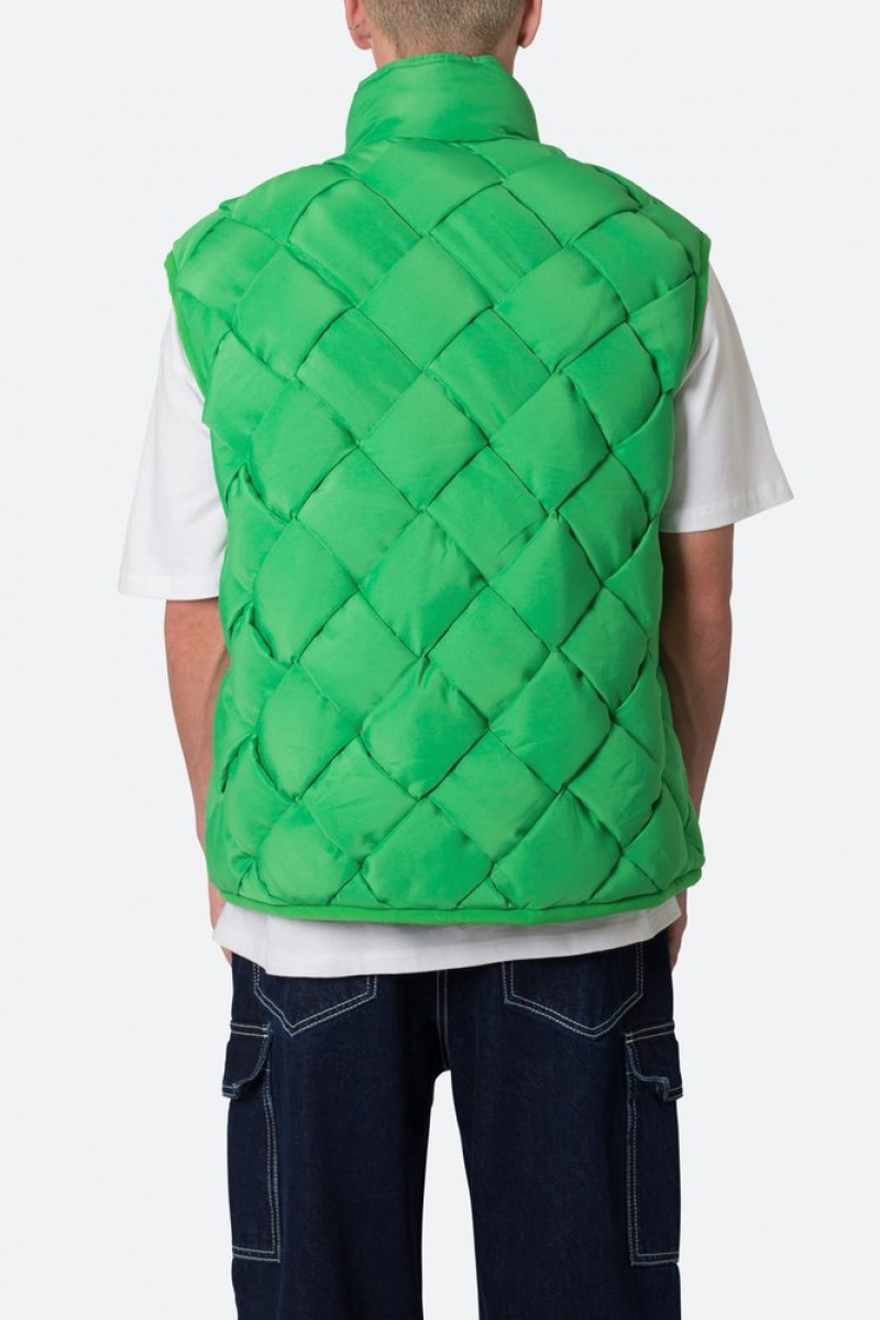 Mnml Woven Puffer Vest Jackets Green | GD24-D2YK