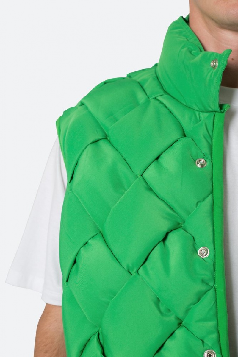 Mnml Woven Puffer Vest Jackets Green | GD24-D2YK