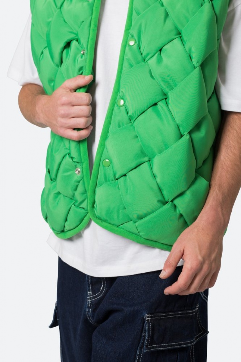 Mnml Woven Puffer Vest Jackets Green | GD24-D2YK