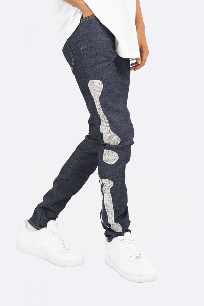 Mnml X199 Skeleton Skinny Denim Skinny Denim Raw Blue | EQ63-P1JA