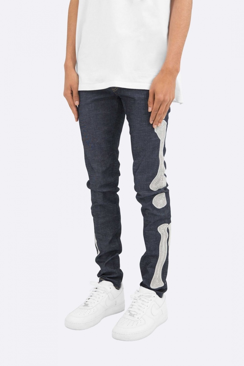 Mnml X199 Skeleton Skinny Denim Skinny Denim Raw Blue | EQ63-P1JA