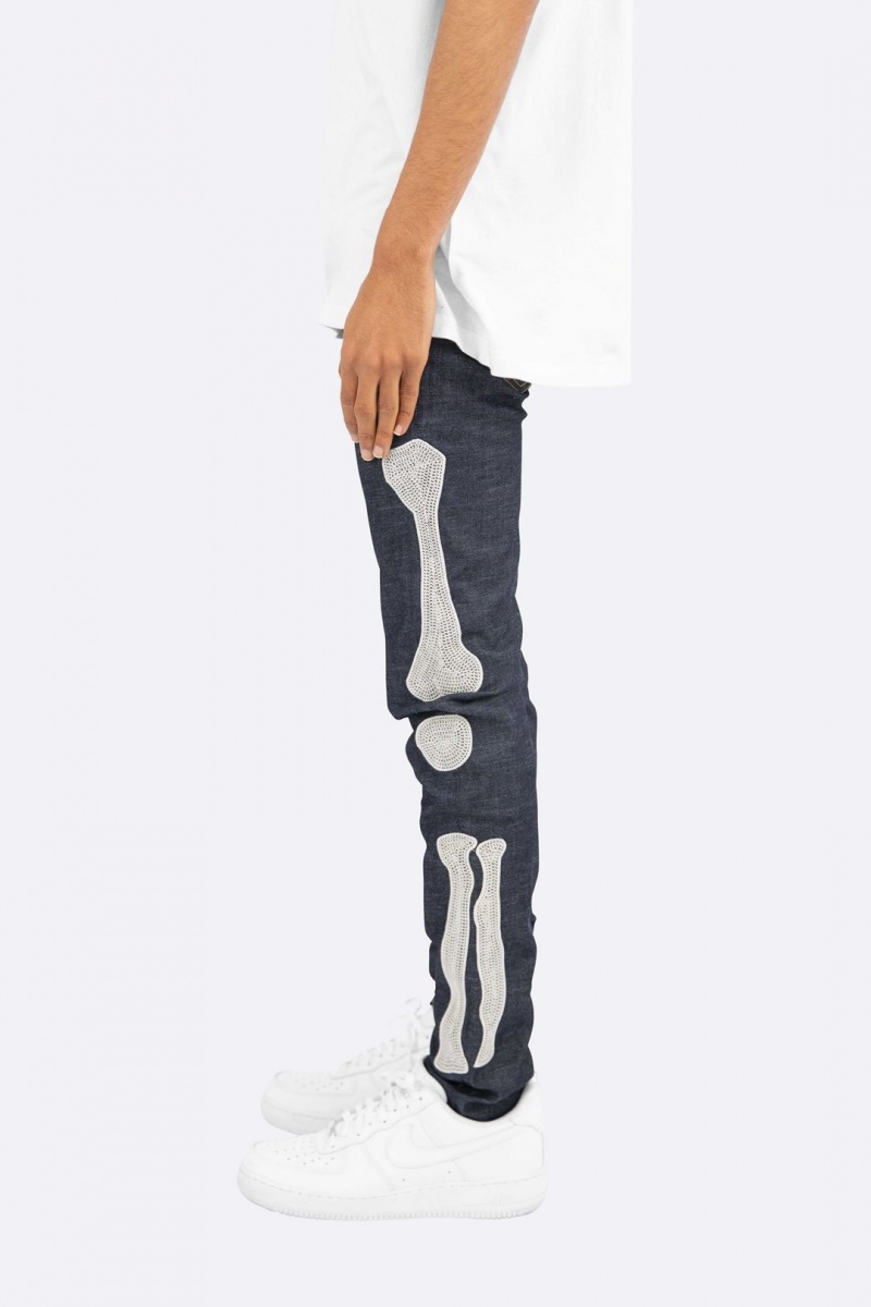 Mnml X199 Skeleton Skinny Denim Skinny Denim Raw Blue | EQ63-P1JA