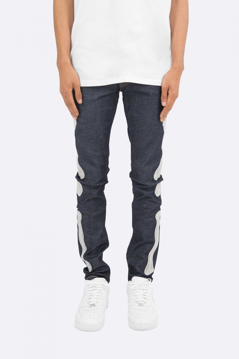 Mnml X199 Skeleton Skinny Denim Skinny Denim Raw Blue | EQ63-P1JA