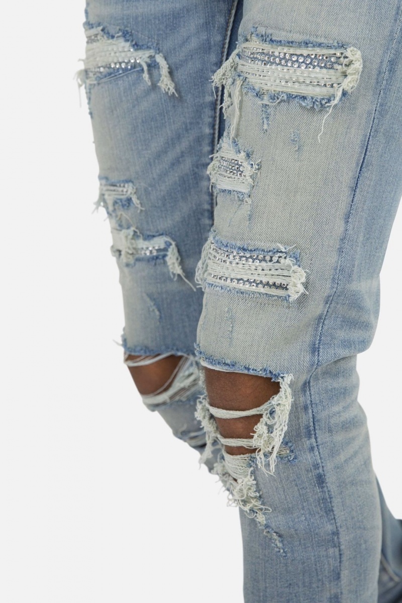 Mnml X201 Rhinestone Skinny Denim Skinny Denim Blue | JA61-P1MP