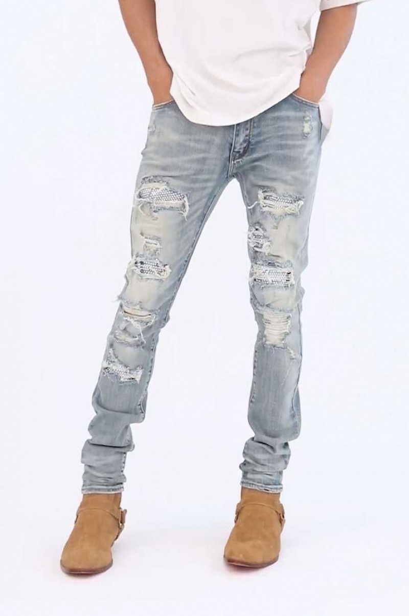 Mnml X201 Rhinestone Skinny Denim Skinny Denim Blue | JA61-P1MP