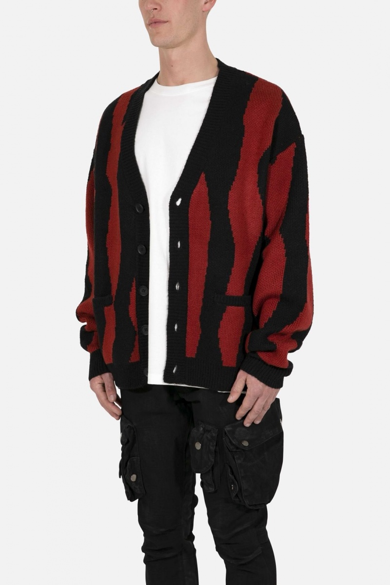 Mnml Zebra Cardigan Sweatshirts Red/Black | HQ99-J2RZ