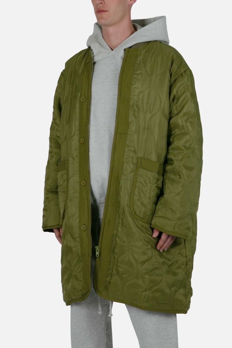 Mnml Zip Up Bomber Trench Jackets Olive | XC60-S1AX