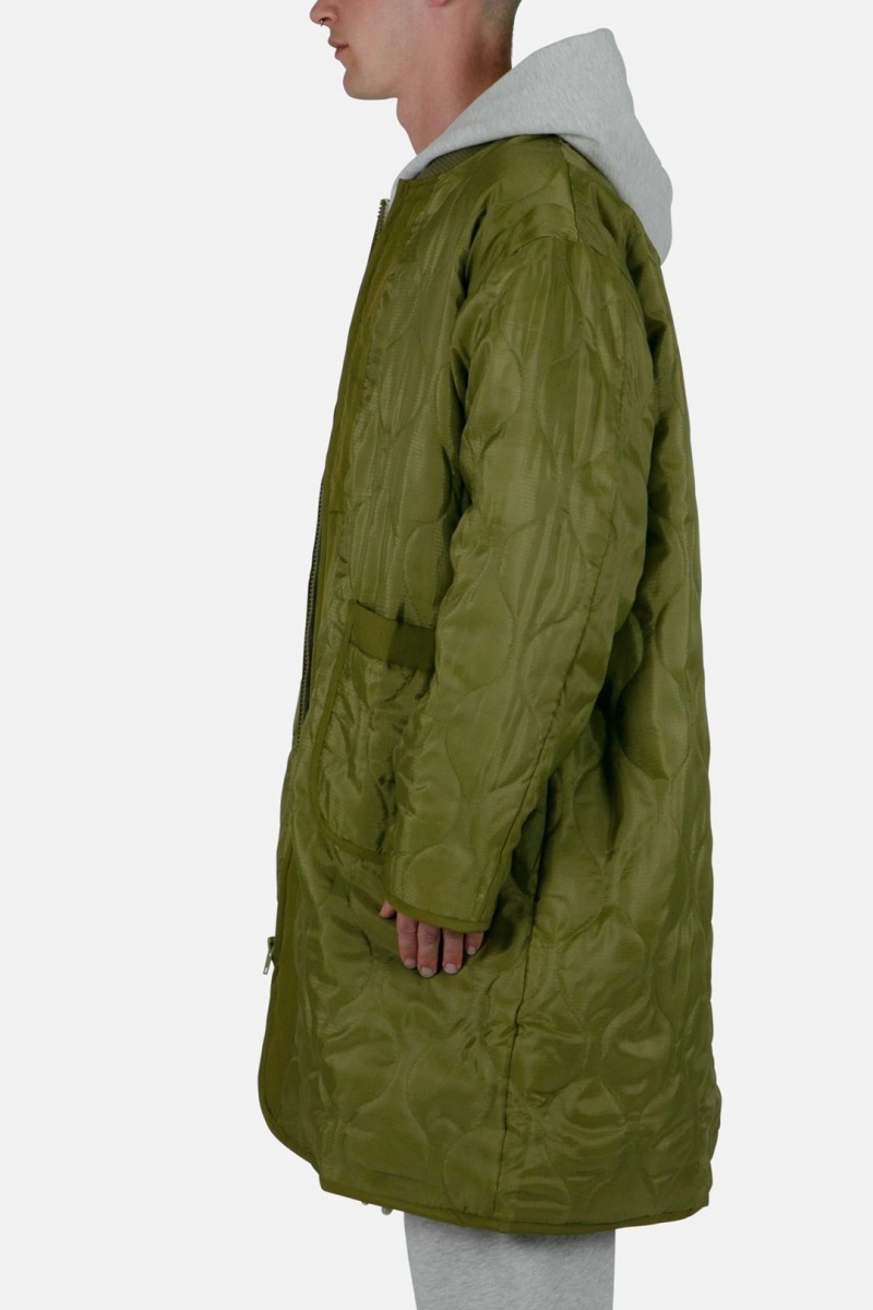 Mnml Zip Up Bomber Trench Jackets Olive | XC60-S1AX