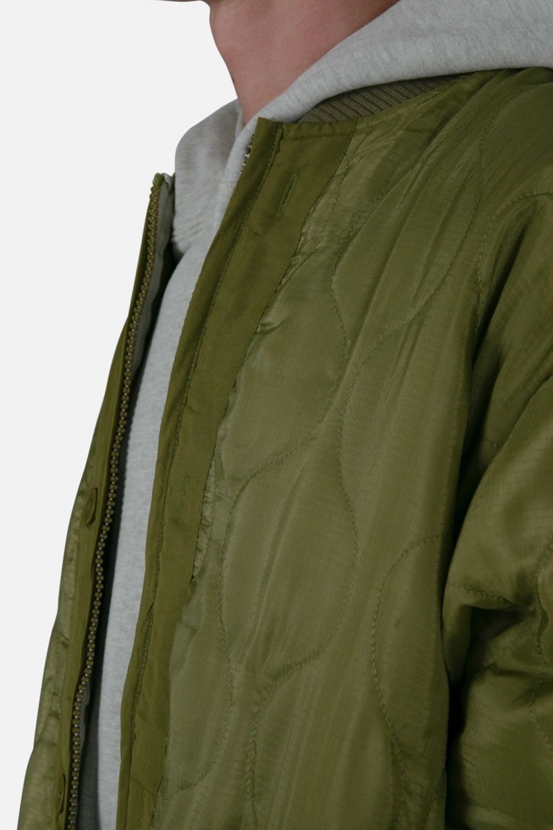 Mnml Zip Up Bomber Trench Jackets Olive | XC60-S1AX