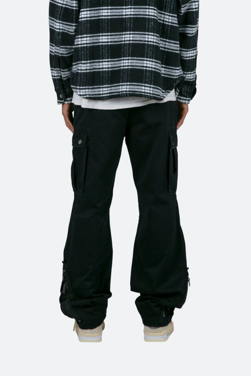 Mnml Zipper Denim Cargo Pants Cargos Black | ZU89-V1GS